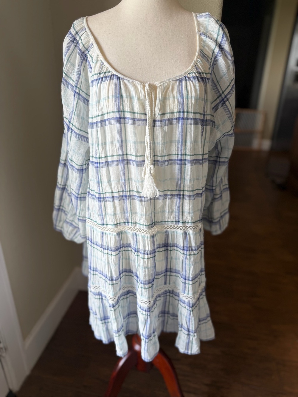 Eri and Allie Anthropologie dress blue and white XL